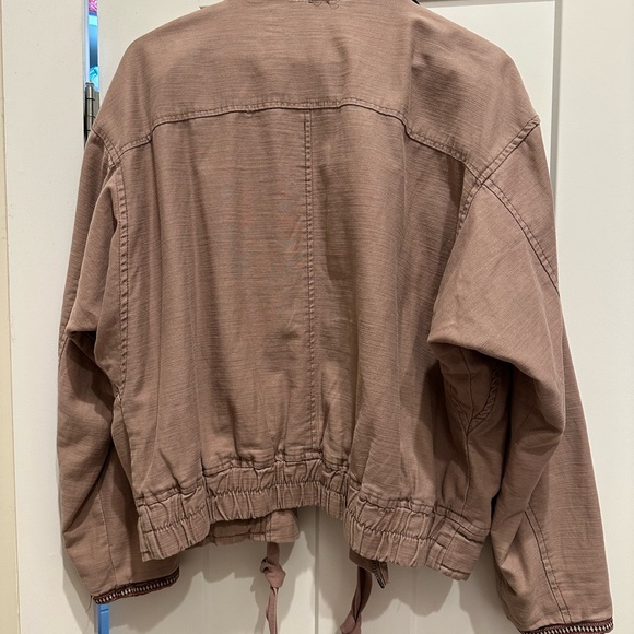 Free People Dusty Pink Denim Jacket Medium - Picture 2 of 5